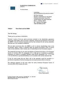 Letter from Omtzigt to Eurostat and reply, Lawless Latvia corruption, Latvia money laundering, Latvia KGB, parex bank