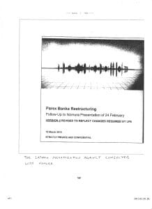 Surviving pages of Nomura leak, Lawless Latvia corruption, Latvia money laundering, Latvia KGB, parex bank